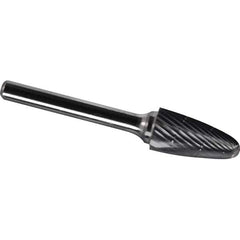 Made in USA - 5/8" Cut Diam, 3/8" Shank Diam, Tree with Radius Head Chipbreaker Cut Burr - Carbide, 1" LOC, 2-3/4" OAL - Apex Tool & Supply