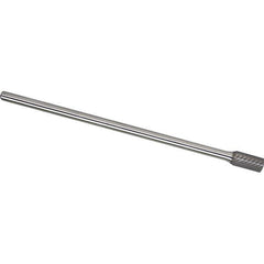 Made in USA - 1/4" Cut Diam, 1/4" Shank Diam, Cylinder Head Chipbreaker Cut Burr - Carbide, 5/8" LOC, 6-3/4" OAL - Apex Tool & Supply