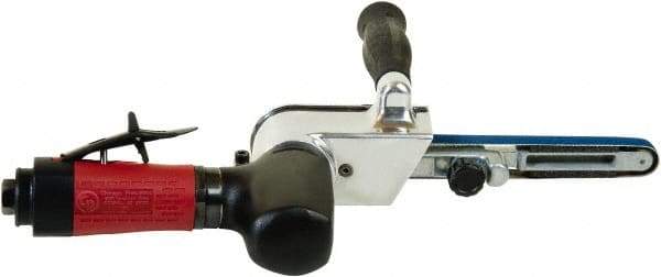 Chicago Pneumatic - 1/2 x 18 Inch, 20,000 RPM Air Belt Sander - 0.5 Hp, 1/4 Inch Inlet, 10.24 CFM Air Consumption, Rear Exhaust - Apex Tool & Supply