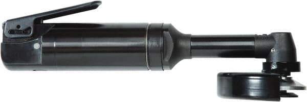 Chicago Pneumatic - 4" Wheel Diam, 13,500 RPM, Pneumatic Angle & Disc Grinder - 3/8-24 Spindle, 8.2 CFM, Side Exhaust - Apex Tool & Supply