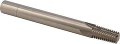 Scientific Cutting Tools - 1/4-18, 3/8-18 Thread, 3/8" Shank Diam, Bright Coating, Solid Carbide Straight Flute Thread Mill - 4 Flutes, 3-1/2" OAL, 1/4" Min Noml Diameter - Apex Tool & Supply
