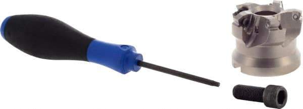 Seco - 5 Inserts, 2" Cutter Diam, 0.079" Max Depth of Cut, Indexable High-Feed Face Mill - 3/4" Arbor Hole Diam, 218.19-160.. Inserts - Apex Tool & Supply