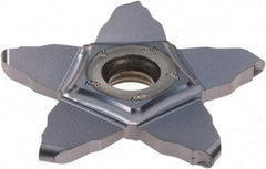 Iscar - PENTA C IC908 Grade, 0.094" Cutting Width, Carbide Cutoff Insert - Neutral Lead Angle, 0.0472" Cnr Rad, TiAlN Coated, Other End - Apex Tool & Supply