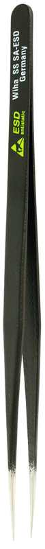 130mm ESD Safe Tweezer SS SA Long Narrow - Apex Tool & Supply