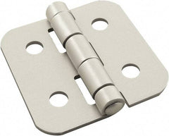 80/20 Inc. - 2" Long x 2" Wide x 1.98mm Thick, Aluminum Door Hinge - Aluminum, Clear Anodized Finish - Apex Tool & Supply