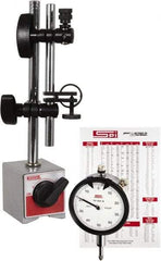SPI - 0.001" Graduation, Dial Indicator & Base Kit - 2-1/4" Base Length x 2" Base Width x 2-1/8" Base Height - Apex Tool & Supply