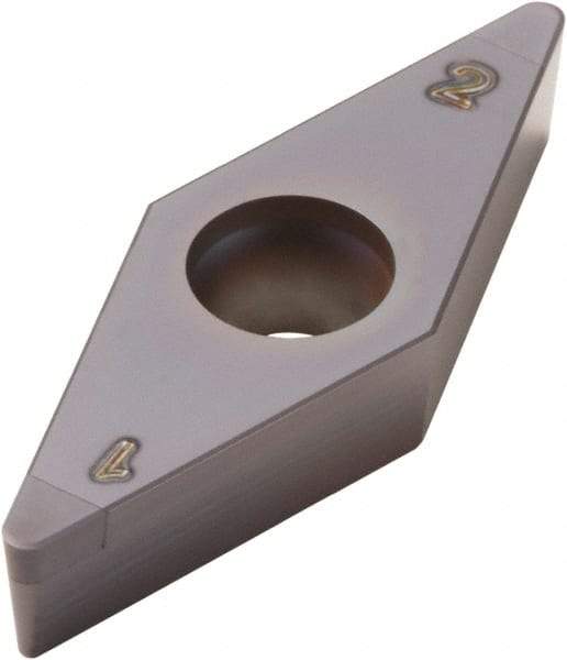 Seco - VBGW331 Grade CBN060K CBN Turning Insert - 35° Diamond, 3/8" Inscr Circle, 3/16" Thick, 1/64" Corner Radius - Apex Tool & Supply