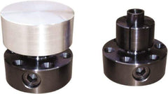 Mitee-Bite - 0.71 to 1.12" Expansion Diam, 4,000 Lb Holding Force, M4 Mounting Screw, M12 Center Screw, Steel ID Expansion Clamps - 1.968" Flange Diam, 3/4" Flange Thickness, 1.55" Mount Hole Diam, 6 Mount Holes, 1.625" Overall Height, 49 Ft/Lb Torque - Apex Tool & Supply