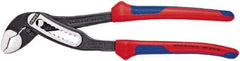 Knipex - 7-1/4" OAL, 1-1/2" Max Capacity, 9 Position Water Pump Tongue & Groove Pliers - V-Jaws, Comfort Grip Handles - Apex Tool & Supply