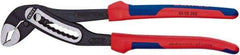 Knipex - 12" OAL, 2-3/4" Max Capacity, 9 Position Water Pump Tongue & Groove Pliers - V-Jaws, Comfort Grip Handles - Apex Tool & Supply