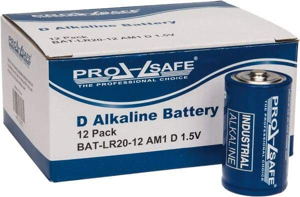 PRO-SAFE - Size D, Alkaline, Standard Battery - 1.5 Volts, Flat Terminal, LR20 - Apex Tool & Supply