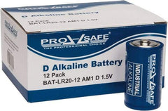 PRO-SAFE - Size D, Alkaline, Standard Battery - 1.5 Volts, Flat Terminal, LR20 - Apex Tool & Supply