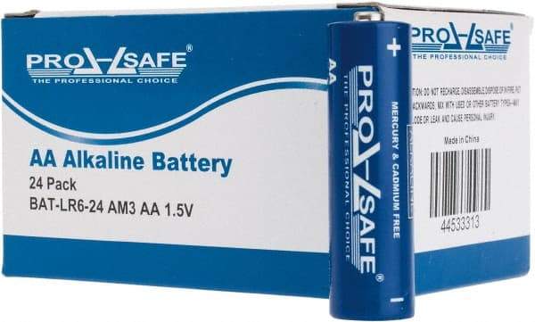 PRO-SAFE - Size AA, Alkaline, Standard Battery - 1.5 Volts, Flat Terminal, LR6 - Apex Tool & Supply