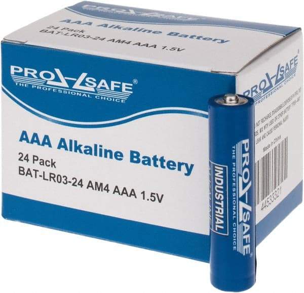 PRO-SAFE - Size AAA, Alkaline, Standard Battery - 1.5 Volts, Flat Terminal, LR03 - Apex Tool & Supply