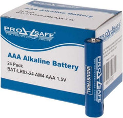 PRO-SAFE - Size AAA, Alkaline, Standard Battery - 1.5 Volts, Flat Terminal, LR03 - Apex Tool & Supply
