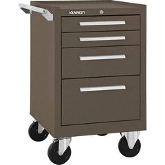 Kennedy - 4 Drawer Steel Tool Roller Cabinet - 20-1/2" Wide x 34" High x 18" Deep, Ball Bearing Drawer Slides, Brown - Apex Tool & Supply