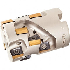 Iscar - 12 Inserts, 1-1/4" Cut Diam, 1/2" Arbor Diam, 1.12" Max Depth of Cut, Indexable Square-Shoulder Face Mill - 0/90° Lead Angle, 1.77" High, H490 AN.X 09 Insert Compatibility, Through Coolant, Series Helido - Apex Tool & Supply