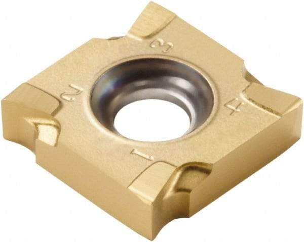 Seco - SNHQ110308 M07 Grade F40M Carbide Milling Insert - TiAlN/TiN Finish, 0.107" Thick, 0.433" Inscribed Circle, 0.031" Corner Radius - Apex Tool & Supply