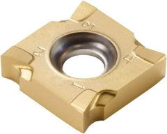 Seco - SNHQ120508 M07 Grade F40M Carbide Milling Insert - TiAlN/TiN Finish, 0.214" Thick, 1/2" Inscribed Circle, 0.031" Corner Radius - Apex Tool & Supply