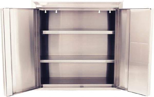 Jamco - 2 Shelf Wall Storage Cabinet - Stainless Steel, 30" Wide x 12" Deep x 30" High - Apex Tool & Supply