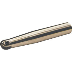 Tool-Flo - 1/4" Cut Diam, 3/8" Shank Diam, 4" OAL, Indexable Ball Nose End Mill - 1-3/8" Head Length, Straight Shank, TBN Toolholder, TBNR 250, TBRR 250 Insert - Apex Tool & Supply