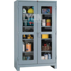 Lyon - 4 Shelf Visible Storage Cabinet - Steel, 48" Wide x 24" Deep x 82" High, Dove Gray - Apex Tool & Supply