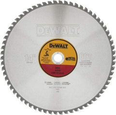DeWALT - 14" Diam, 1" Arbor Hole Diam, 66 Tooth Wet & Dry Cut Saw Blade - Carbide-Tipped, Standard Round Arbor - Apex Tool & Supply