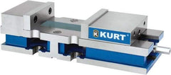 Kurt - 8" Jaw Width, 10-1/4" Jaw Opening Capacity, Horizontal Stationary Machine Vise - Manual Operation, 1 Station, 24" Long x 6" High x 1" Deep, 6" Jaw Height, 100 Lb Max Clamp Force, Ductile Iron - Apex Tool & Supply