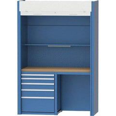 LISTA - 60-1/4 Wide x 29-3/4" Deep x 91-1/2" High, Butcher Block Workstation - Fixed Legs, Classic Blue - Apex Tool & Supply