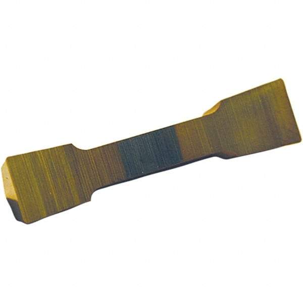Tool-Flo - 250VDB Grade GP50E, 6.35mm Cutting Width Carbide Grooving Insert - Neutral, 0.015" Corner Radius, TiN Finish - Apex Tool & Supply