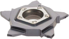Iscar - PENTA24N100 J IC908 Grade, 0.0394" Cutting Width, Carbide Cutoff Insert - Neutral Lead Angle, 0.0197" Cnr Rad, TiN/TiAlN Coated - Apex Tool & Supply