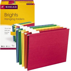 SMEAD - 8-1/2 x 11", Letter Size, Assorted Colors, Hanging File Folder - 11 Point Stock, 1/5 Tab Cut Location - Apex Tool & Supply