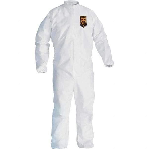 KleenGuard - Size 5X/6XL Film Laminate General Purpose Coveralls - White, Zipper Closure, Elastic Cuffs, Elastic Ankles, Serged Seams - Apex Tool & Supply
