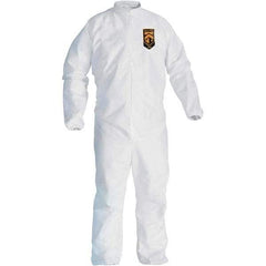 KleenGuard - Size 5X/6XL Film Laminate General Purpose Coveralls - White, Zipper Closure, Elastic Cuffs, Elastic Ankles, Serged Seams - Apex Tool & Supply