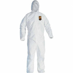 KleenGuard - Size 5X/6XL Film Laminate General Purpose Coveralls - White, Zipper Closure, Elastic Cuffs, Elastic Ankles, Serged Seams - Apex Tool & Supply