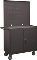 Durham - 1,200 Lb Capacity, 18" Wide x 36" Long x 68-1/4" High Mobile Cart - 2 Door, 1 Shelf, Steel, 2 Rigid/2 Swivel Casters - Apex Tool & Supply