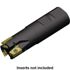 Kennametal - 1-1/4" Cut Diam, 15.5mm Max Depth of Cut, 1" Shank Diam, 4.53" OAL, Indexable Square Shoulder End Mill - LNGU15T608SRGE Inserts, Weldon Shank, 0° Lead Angle, Series MILL 4-15 - Apex Tool & Supply