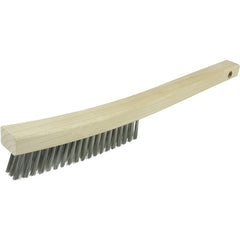 Plater's Brush, Stainless Steel Fill, 3 × 19 Rows, Curved Handle - Apex Tool & Supply