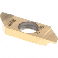 Iscar - SCIR22080 P IC1008 Grade, 0.0315" Cutting Width, Carbide Cutoff Insert - Neutral Lead Angle, TiAlN/TiN Coated, Single End - Apex Tool & Supply