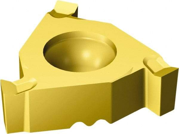 Sandvik Coromant - 2R254RG Grade 1135, 2.15mm Cutting Width Carbide Grooving Insert - 2.2mm Max Depth of Cut, Right Hand, 0.08mm Corner Radius, TiCrAlN/TiN Finish - Apex Tool & Supply