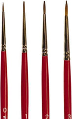 Wooster Brush - #3 Sable Artist's Paint Brush - 1/8" Wide, 7/16" Bristle Length, 5-11/16" Plastic Handle - Apex Tool & Supply