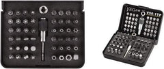 VEGA Industries - 50 Piece, 1/4" Drive Screwdriver Tamperproof Bit Set - #1 to #3 Phillips, Tamperproof 1/16 to 5/16" Hex, T10 to T40 Torx - Apex Tool & Supply