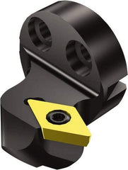 Sandvik Coromant - Left Hand Cut, Size 25, DCMT 2(1.5)1 Insert Compatiblity, Modular Turning & Profiling Cutting Unit Head - 18mm Ctr to Cutting Edge, 15mm Head Length, Through Coolant, Series CoroTurn 107 - Apex Tool & Supply