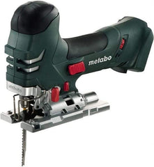 Metabo - 18 Volt, 3,000 SPM, 5-1/4" Stroke Length, Lithium-Ion Cordless Jigsaw - 45° Cutting Angle, Series M18 - Apex Tool & Supply