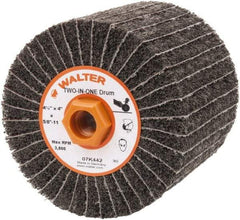 WALTER Surface Technologies - 4-1/2" Diam, 80 Grit Aluminum Oxide Unmounted Flap Wheel - 5/8" Hole, 5/8-11 Thread, 4" Wide, Nonwoven & Coated, Fine Grade, 3,800 Max RPM - Apex Tool & Supply