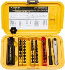 Chapman - 40 Piece, 1/4" Drive Screwdriver Bit Set - #1 to #4 Phillips, 0.05 to 5/16" Hex - Apex Tool & Supply