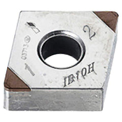 Iscar - CNMA432 MW2 Grade IB10H PCBN Turning Insert - Uncoated, 80° Diamond, 1/2" Inscr Circle, 3/16" Thick, 1/32" Corner Radius - Apex Tool & Supply