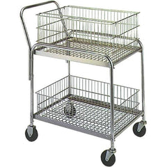 Wesco Industrial Products - 200 Lb Capacity, 20" Wide x 33" Long x 37-1/2" High Mail Cart - 2 Shelf, Steel, Hard Rubber Casters - Apex Tool & Supply