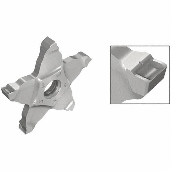 Iscar - PENTA C IC908 Grade, 0.059" Cutting Width, Carbide Cutoff Insert - 8° Right Hand Lead Angle, 0.0028" Cnr Rad, TiAlN Coated, Other End - Apex Tool & Supply