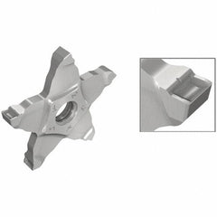 Iscar - PENTA C IC908 Grade, 0.059" Cutting Width, Carbide Cutoff Insert - 8° Right Hand Lead Angle, 0.0028" Cnr Rad, TiAlN Coated, Other End - Apex Tool & Supply